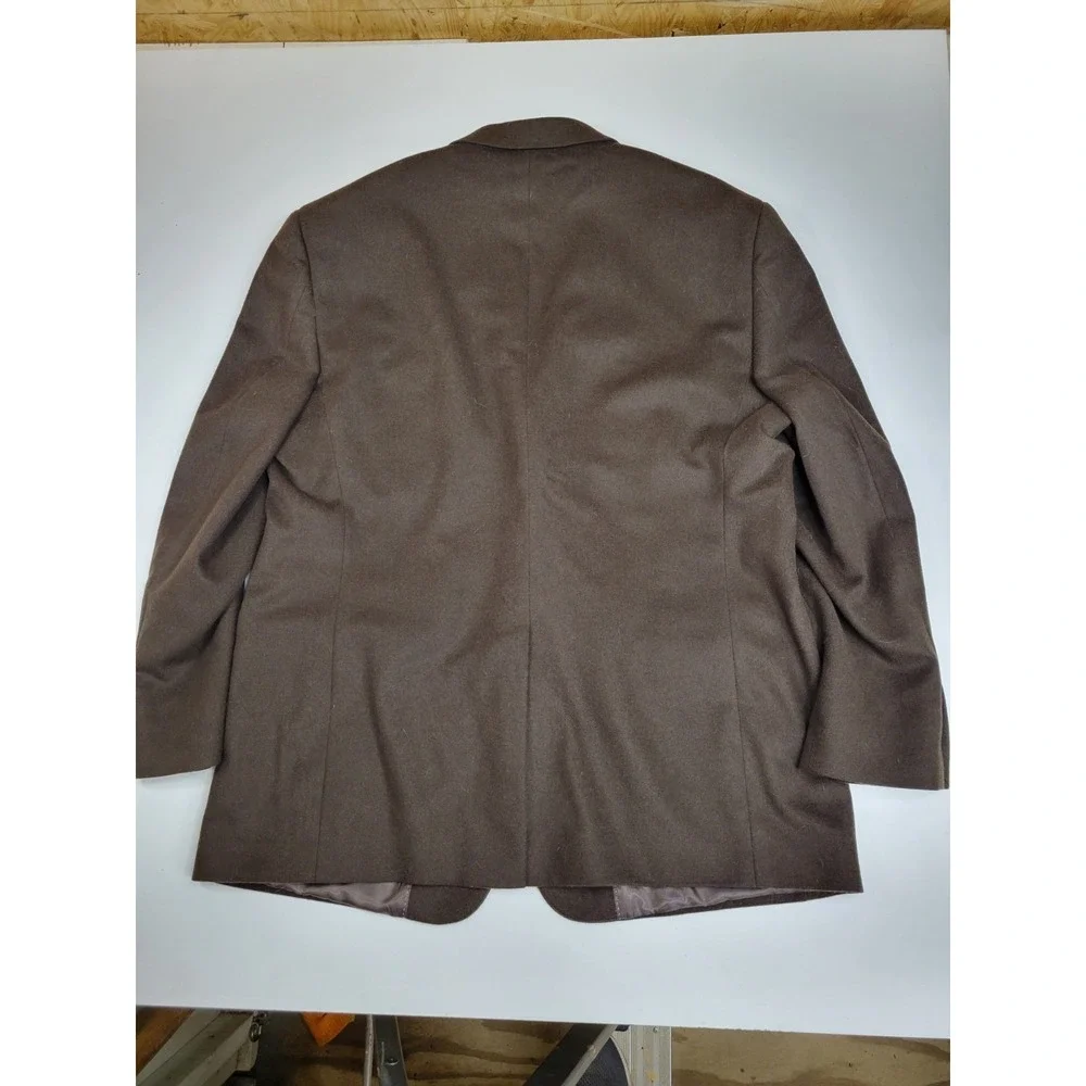 Tommy Hilfiger Brown Sport Coat Blazer 46R Wool Silk Cashmere 3‎ Button Mens